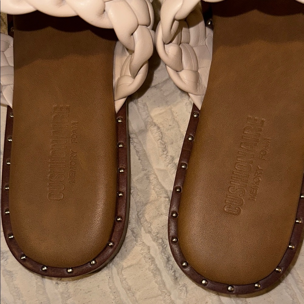NWOT Women's Braided Sandals - Cream - Picture 2 of 3